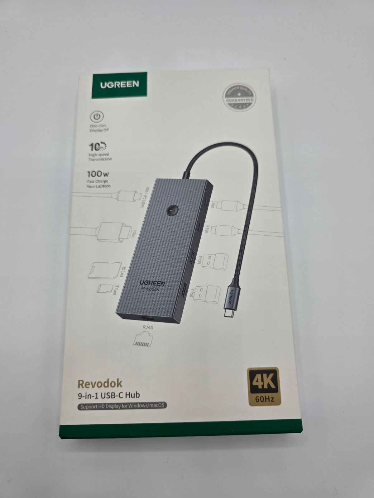Revodok Pro 9-in-1 USB-C Hub 10Gbps 4K@60Hz HDMI Ethernet PD 100W SD/TF