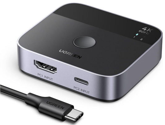 UGREEN 4K HDMI Switch USB C+HDMI 2X1 Splitter Plug & Play