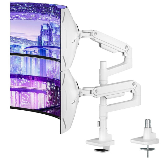 Dual-Monitorarm-Tischständer Hochleistungs-Ultrawide-Monitore bis 49 Zoll weiß