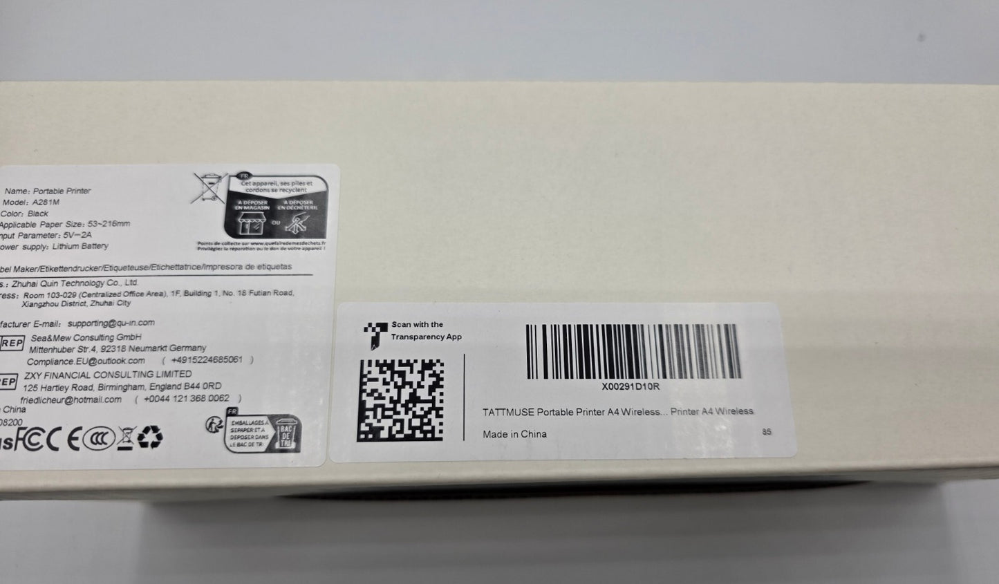 Thermodrucker A4 Bluetooth Mobiler Drucker 300dpi VESA 75/100 Schwarz
