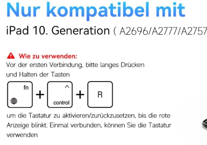 Hülle mit Folio Tastatur für iPad 10 10.9 Zoll,Ultra Slim,QWERTZ (Weiß)