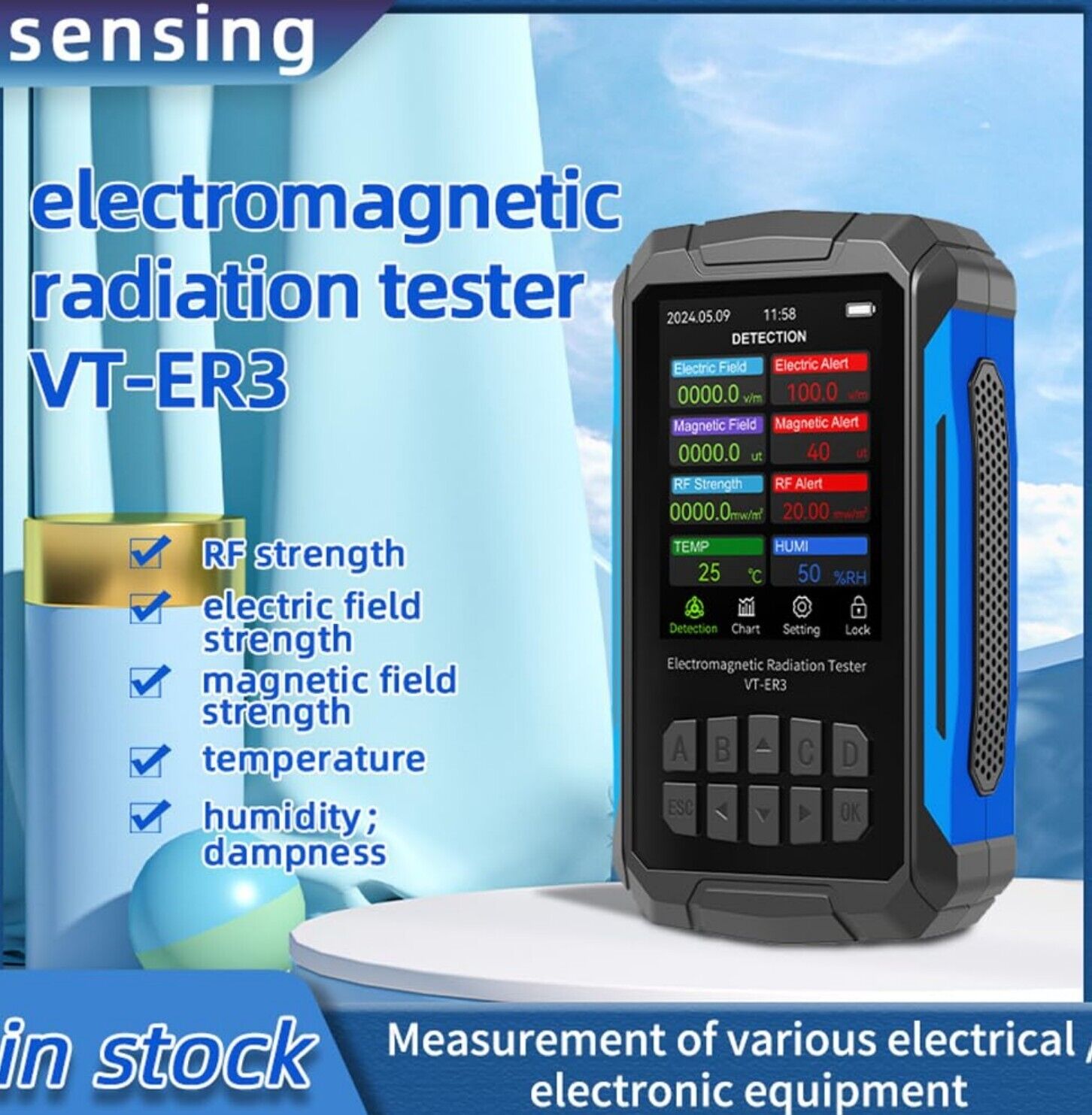 5-in-1 Detektor für elektromagnetische Strahlung