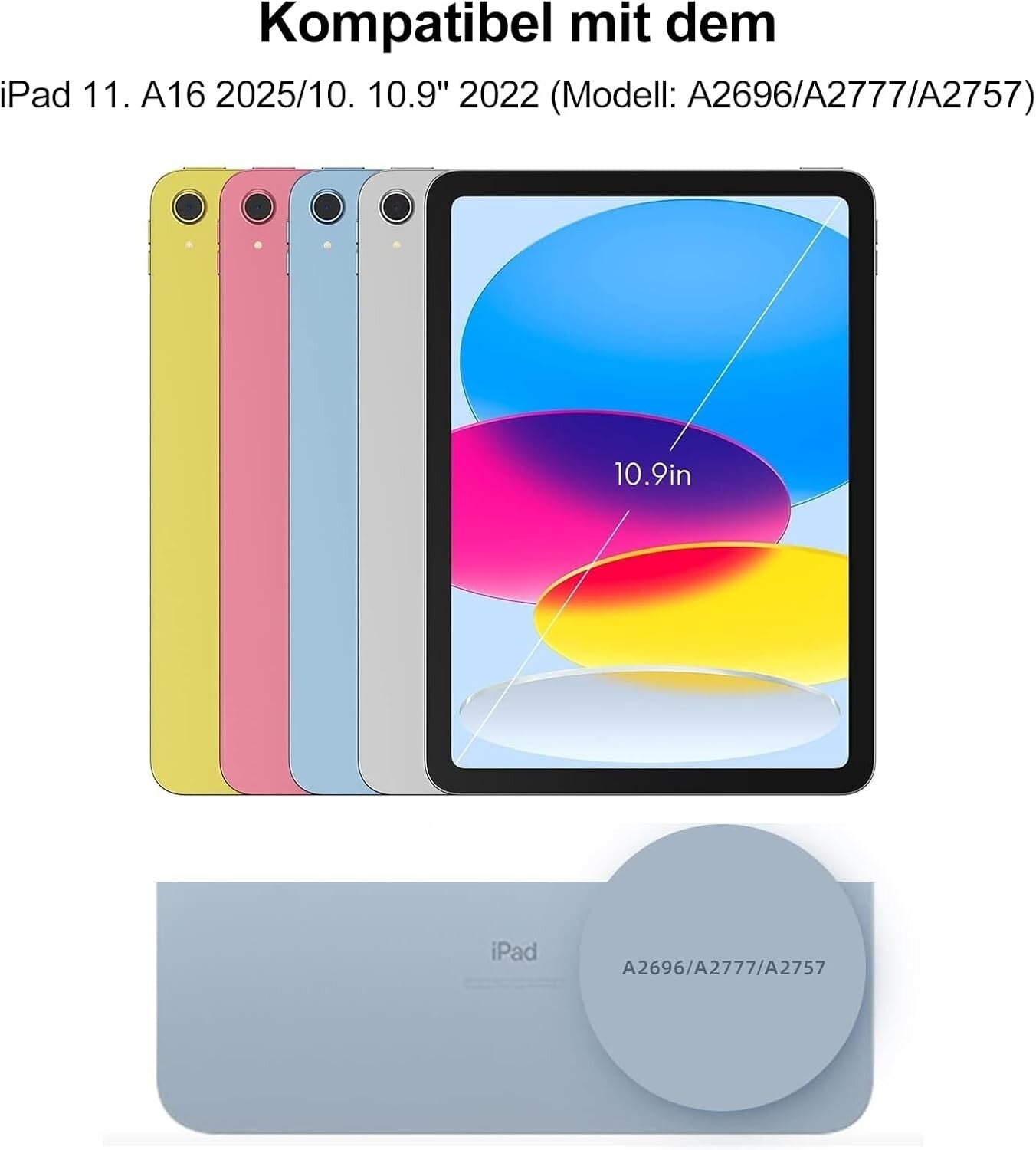 Magic Tastatur iPad A16 11" 2025/10.9" 2022 QWERTZ Touchpad Weiß