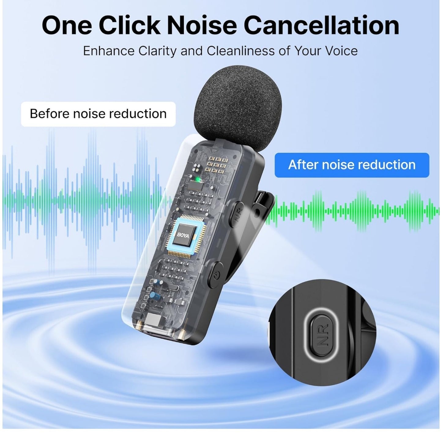 Kabelloses USB-C Mikrofon 8K 48kHz für iPhone Android Videoaufnahmen