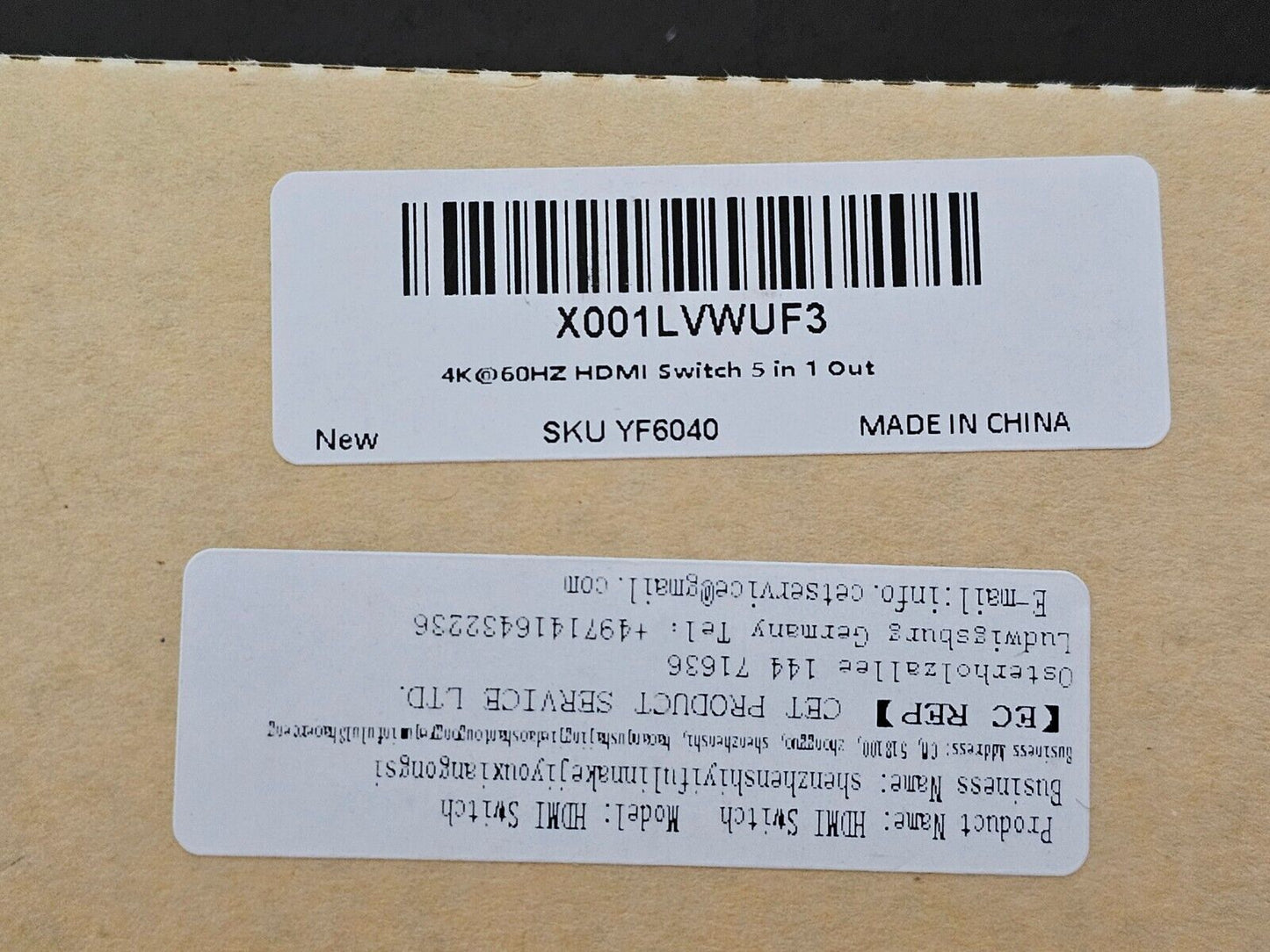 4K @ 60HZ HDMI Switch 5 in 1 Out