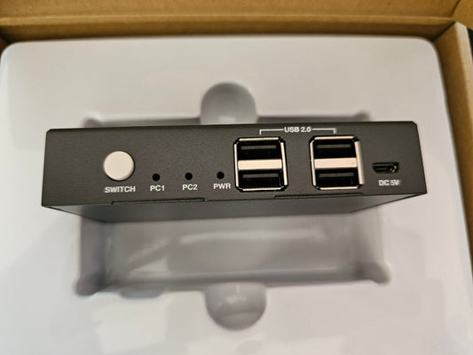 KVM Switch DisplayPort 2 Port,USB2.0,4K@60Hz,DP 1.2, DP KVM Switch 2 PC 1 Monito