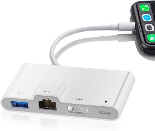 4-in-1 Lightning HDMI/USB/Ethernet Adapter für iPhone/iPad