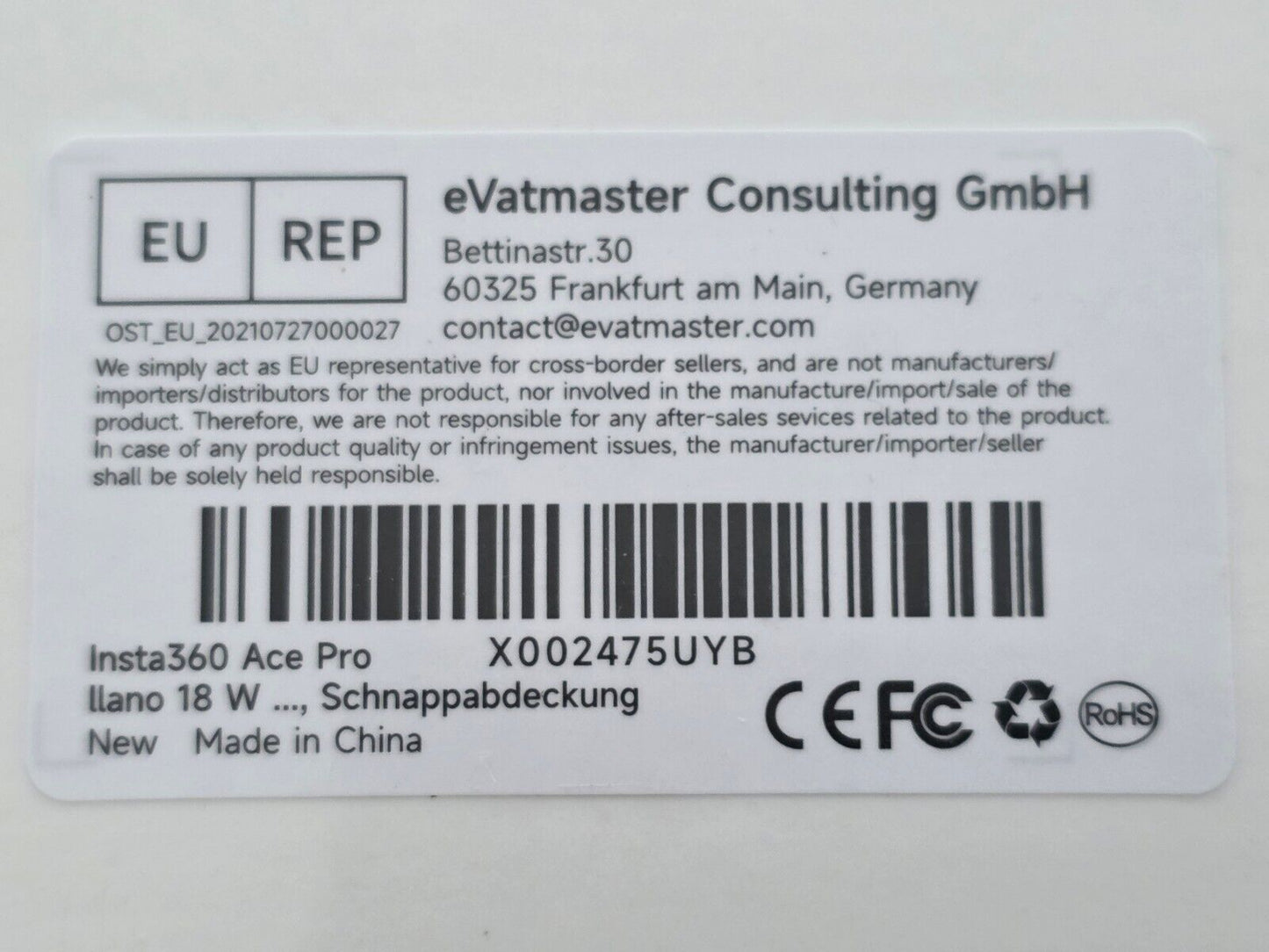 18W Ladegerät + 2x 1750mAh Akku für Insta360 Ace Pro