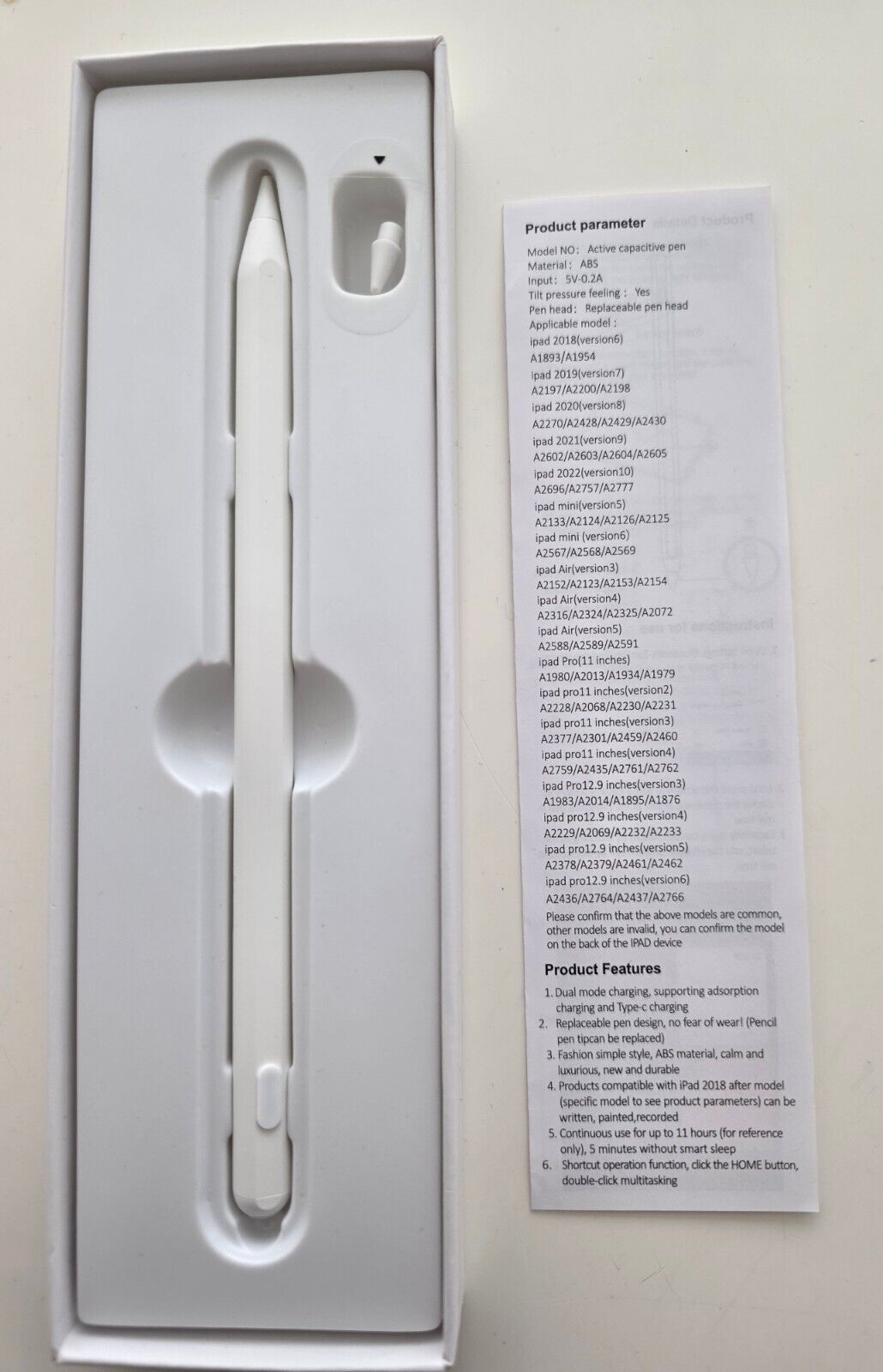 Stylus Pen für iPad, Bluetooth, 8-10h Akku, Palm Rejection USB-C Lademöglichkeit