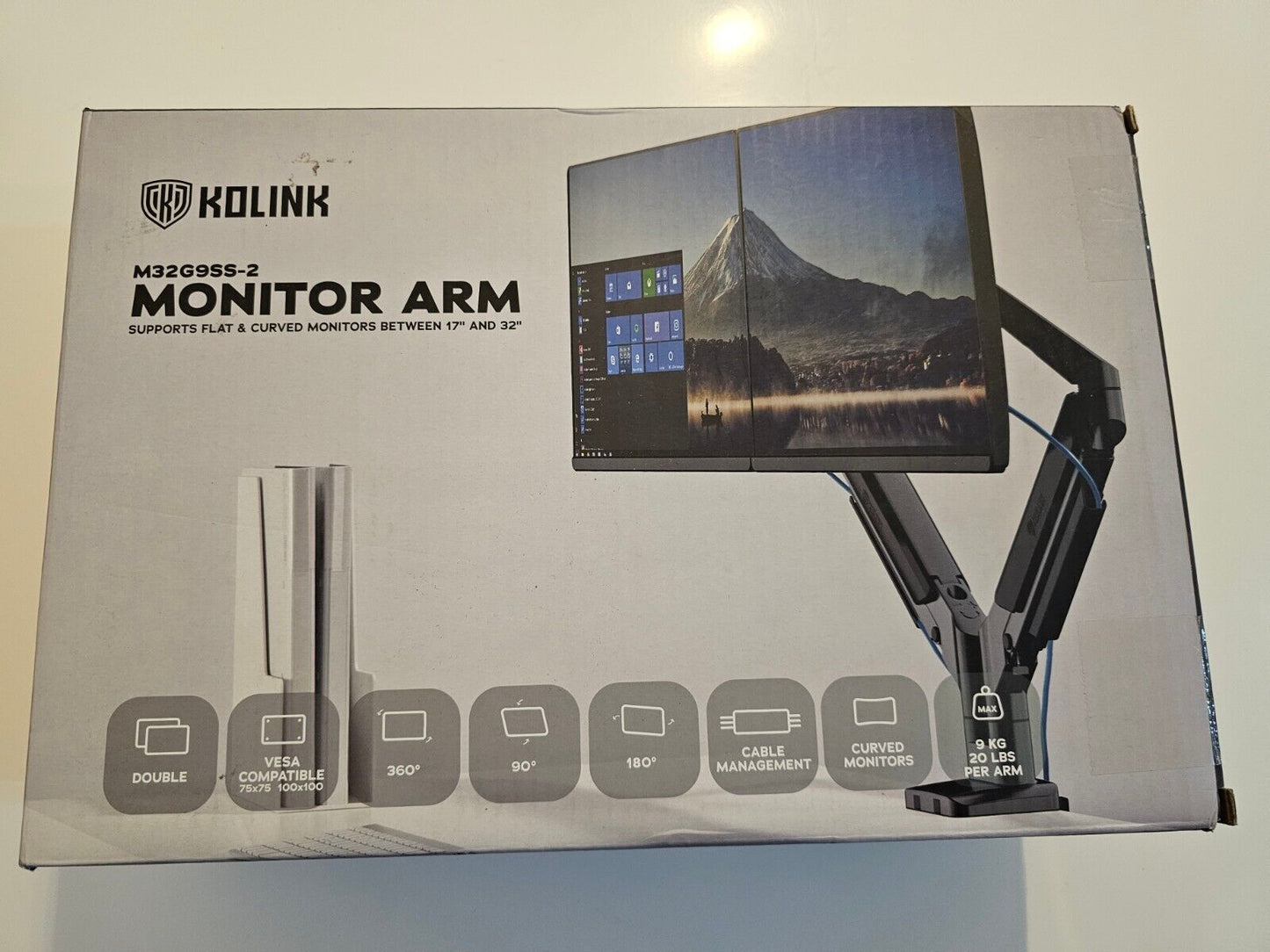 Dual Monitor Halterung M32G9SS, Monitor Tischhalterung 2 Monitore, 2 Monitor Hal