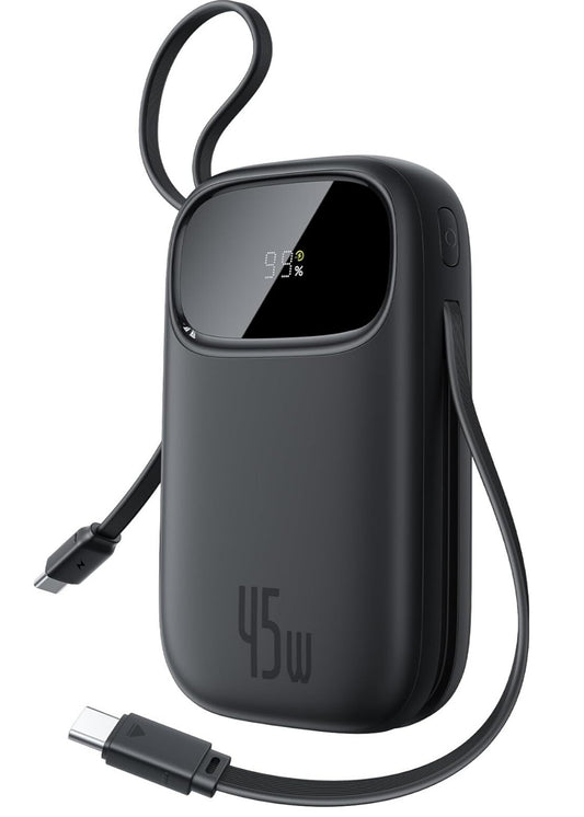 QPow3 Powerbank 45W 20000mAh 2x USB-C Kabel PD3.0 QC4.0 4 Ports