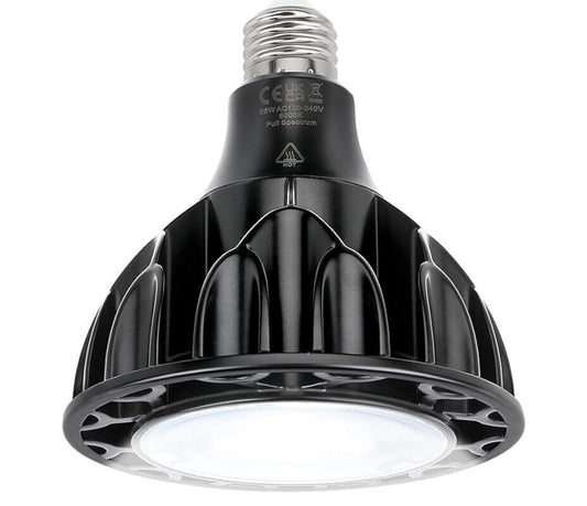 36W LED Pflanzenlampe - Vollspektrum, 6000K, Schwarz