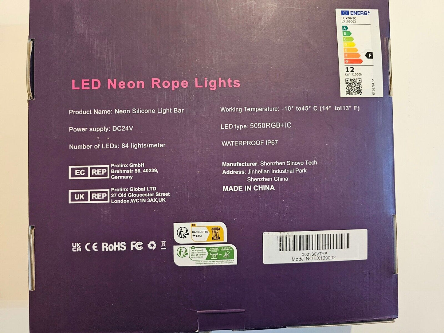 LUXONIC 5M LED Neon Seil Lichter, RGBIC, Musik Sync, DIY Design, Kompatibel mit