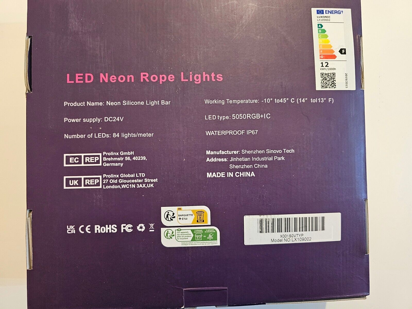LUXONIC 5M LED Neon Seil Lichter, RGBIC, Musik Sync, DIY Design, Kompatibel mit