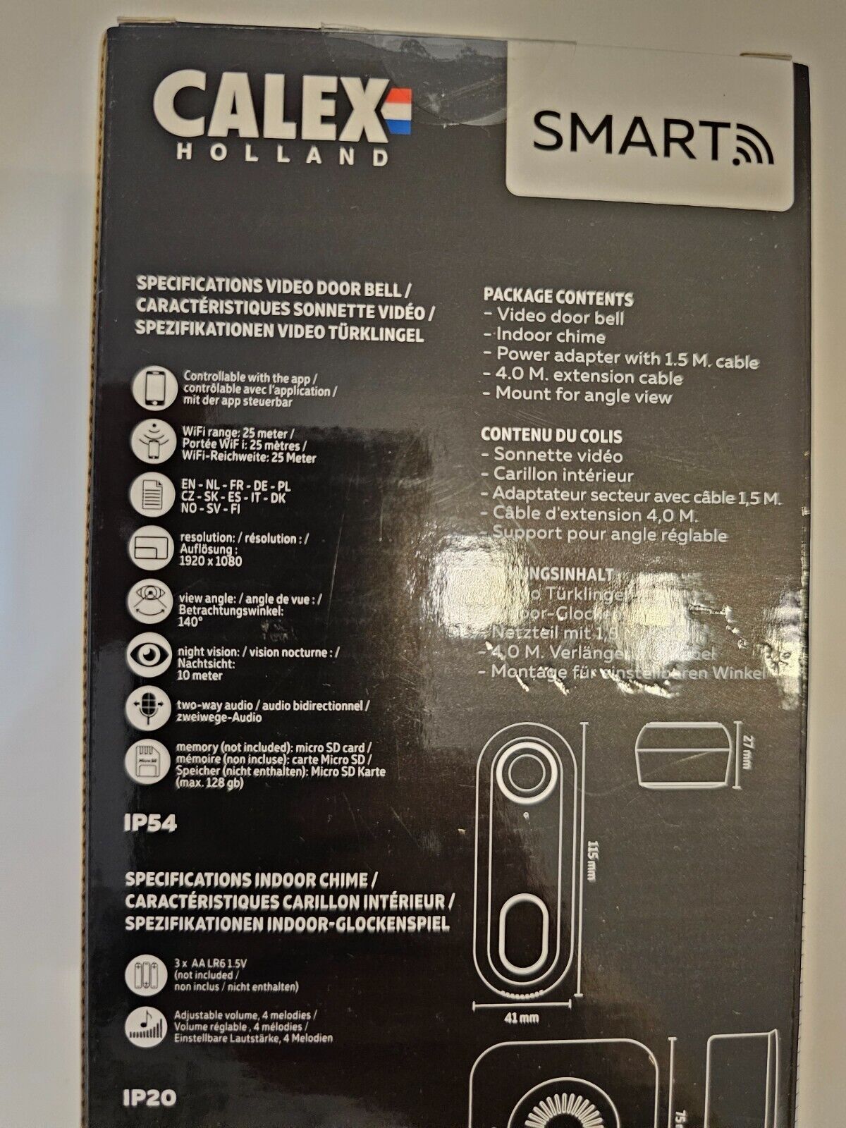 Smart Video Türklingel mit Kamera, Zwei-Wege-Audio, 1080P HD-Video, App-Be