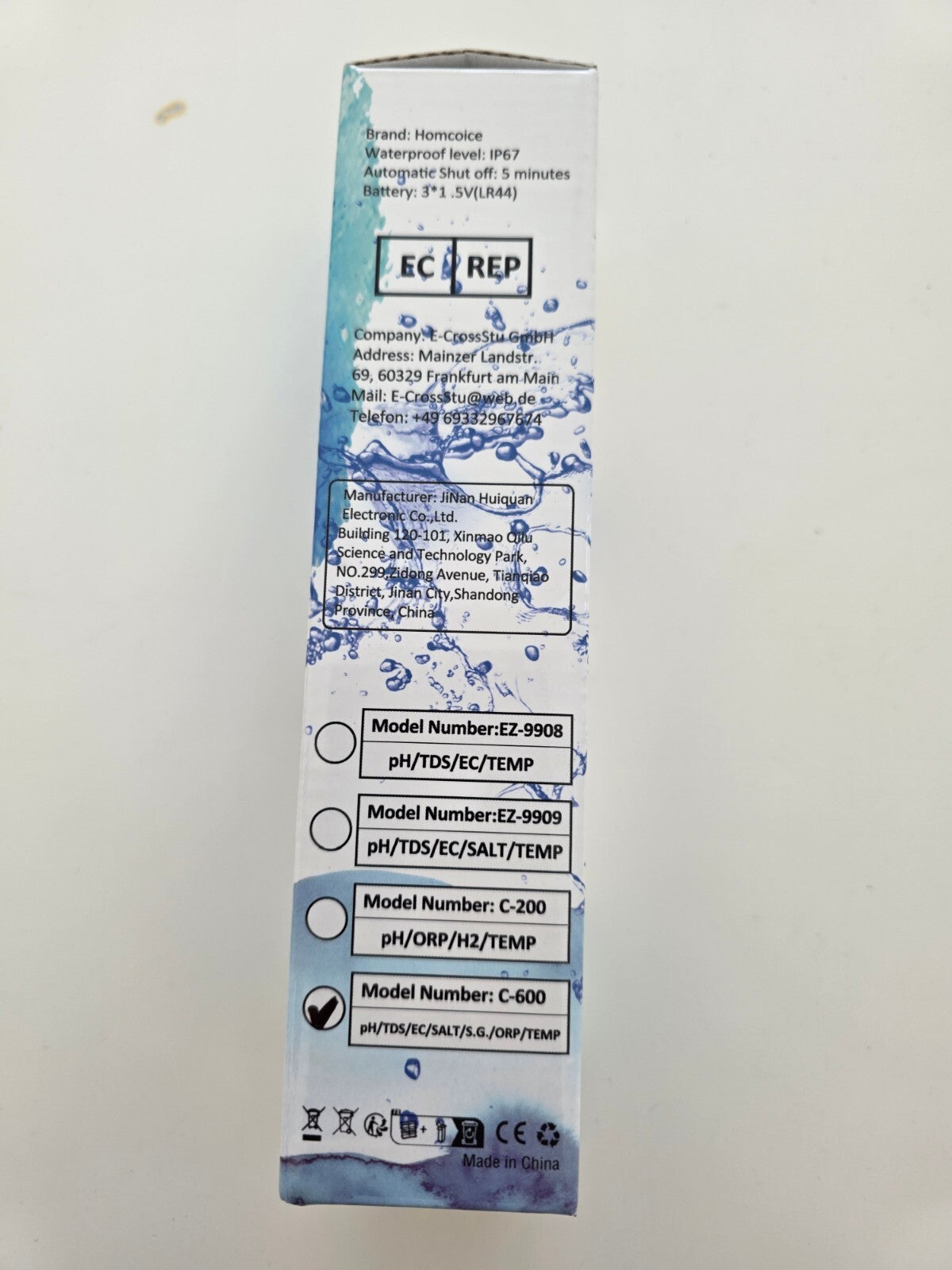 7-in-1 pH Messgerät TDS EC Salz ORP S.G Temp Wassertester