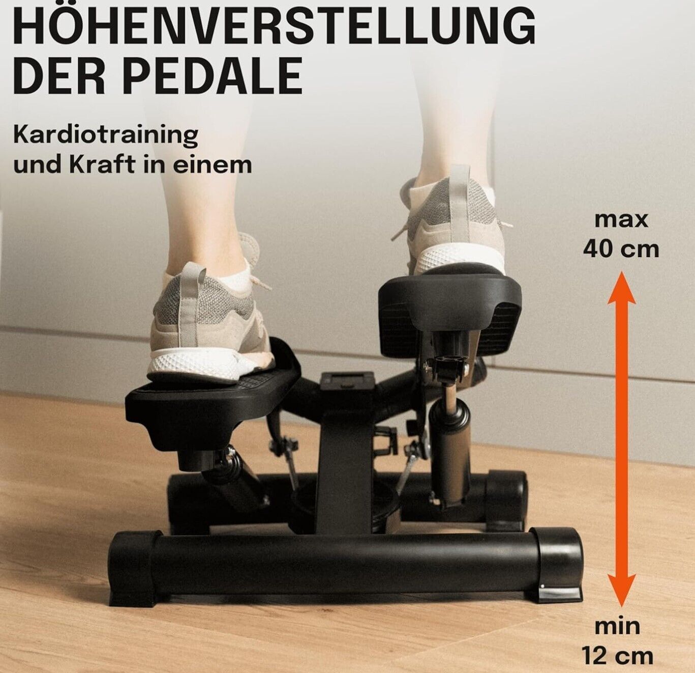 Stepper für Zuhause mit Power Ropes 120 kg, Twist Mini Steppermit Verstellbarer