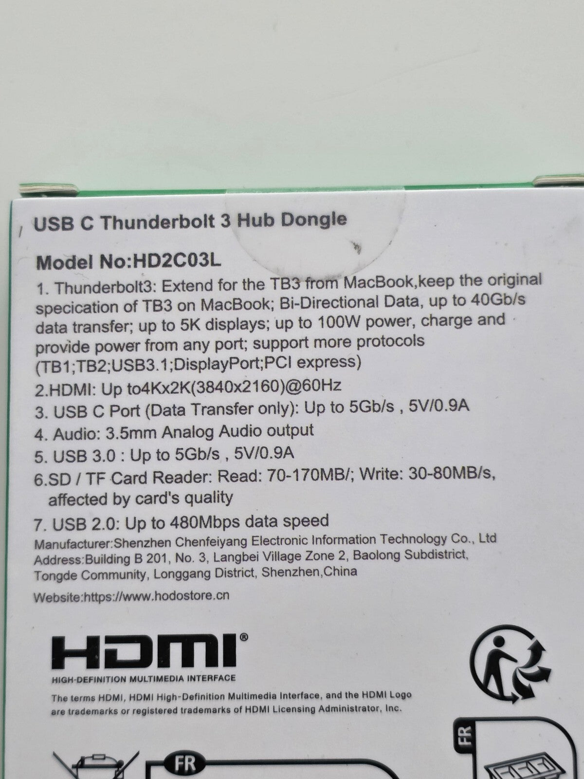 USB-C Hub 8in2 für MacBook M4/M3/M2/M1, 4K HDMI, Thunderbolt 3, SD/TF