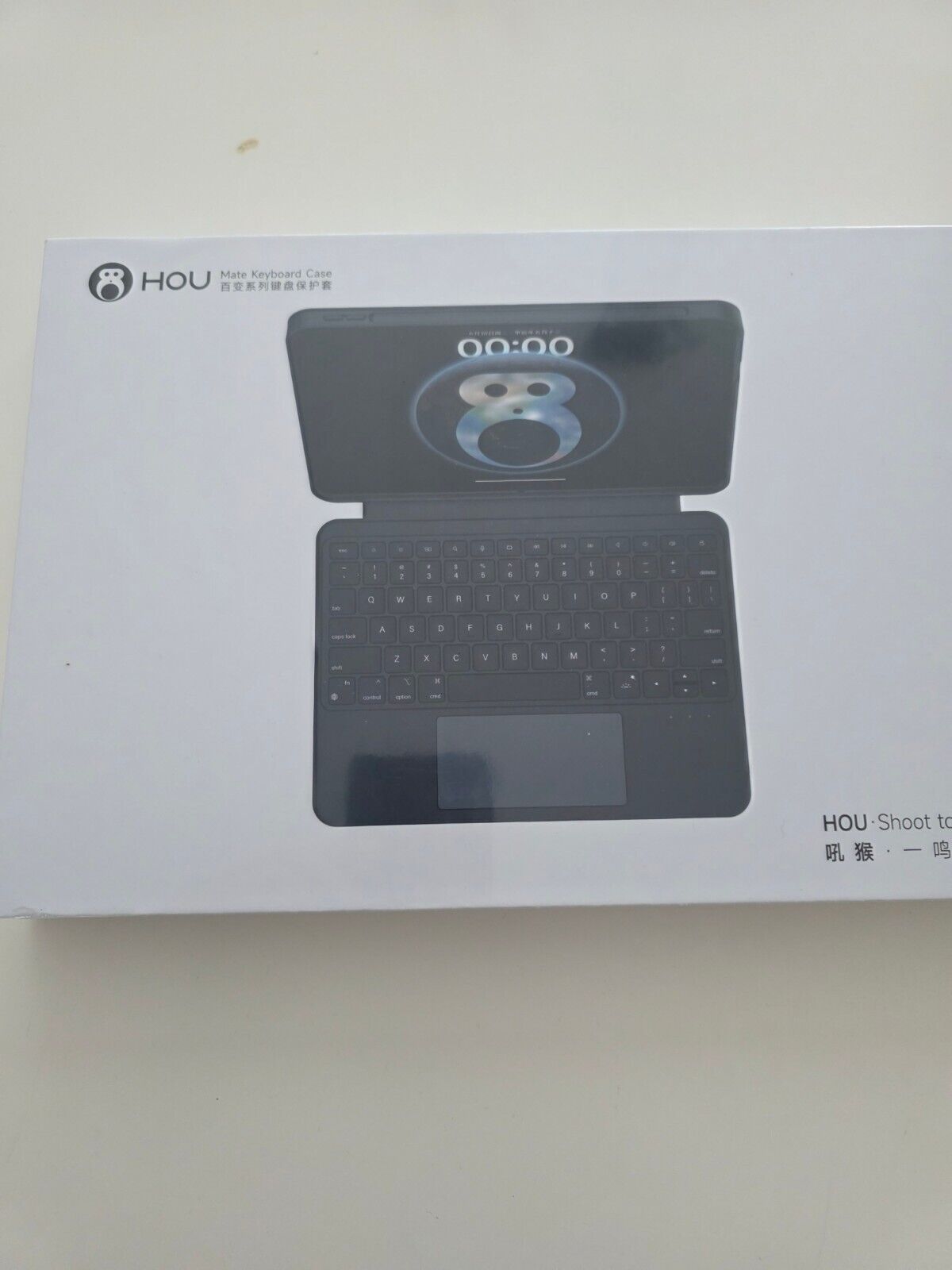 iPad 9/8/7 Gen Hülle mit Tastatur Trackpad 360° Schwarz