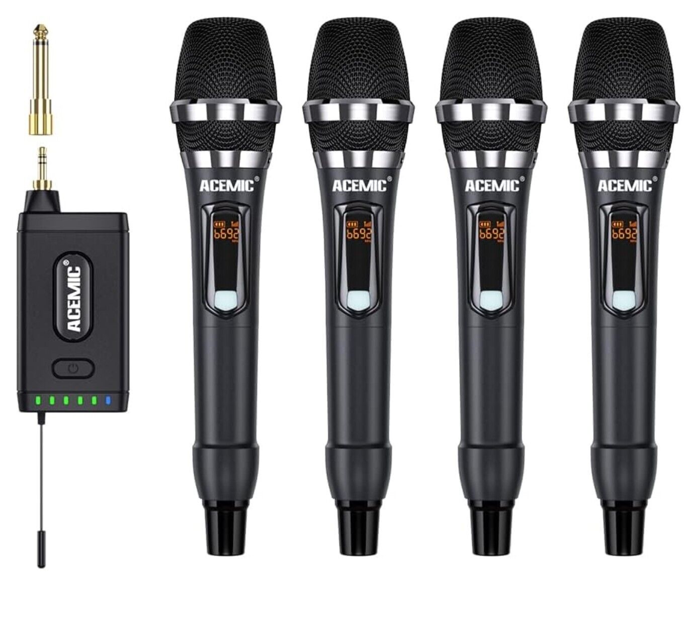 UHF Drahtlosmikrofonsystem 4 Kanal Schnurlosmikrofon mit 4 dynamischen Handmikro
