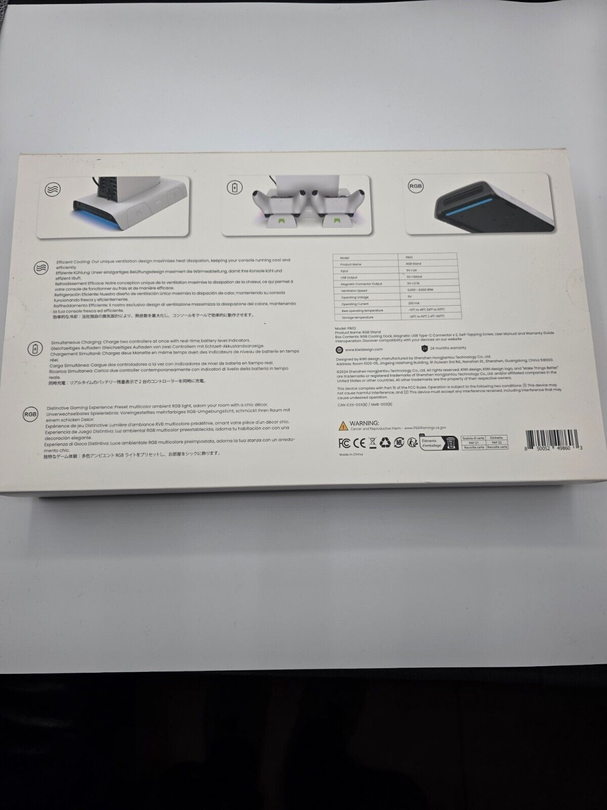design D3 PS5 Slim Kühlstand RGB Ladestation 2 Ventilatoren