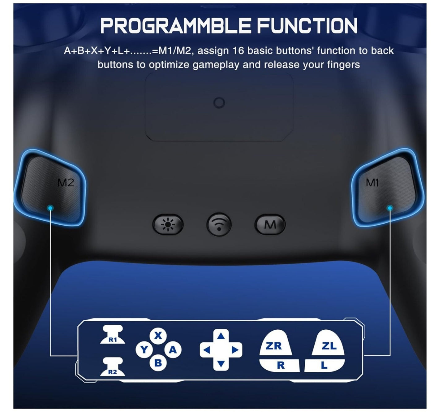 Switch Pro Controller Hall-Effekt LED 1000mAh für Switch PC iOS Android