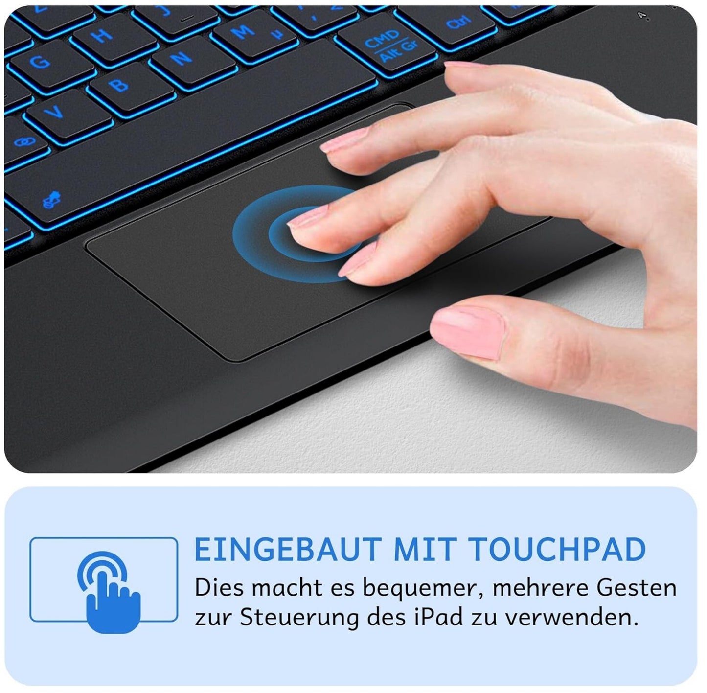 Tastatur Hülle für Lenovo Idea Tab Pro 12.7" 2025 Touchpad & 7-Farben-Beleuchtun