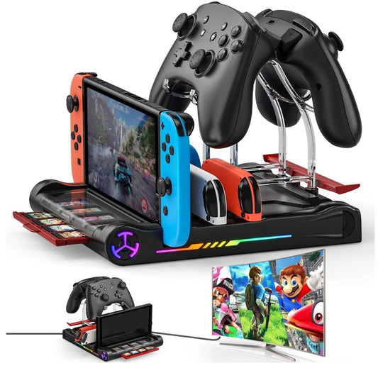 Switch Dock, 4K/1080P Kompatible Switch Ladestation, Switch Spieleaufbewahrung z