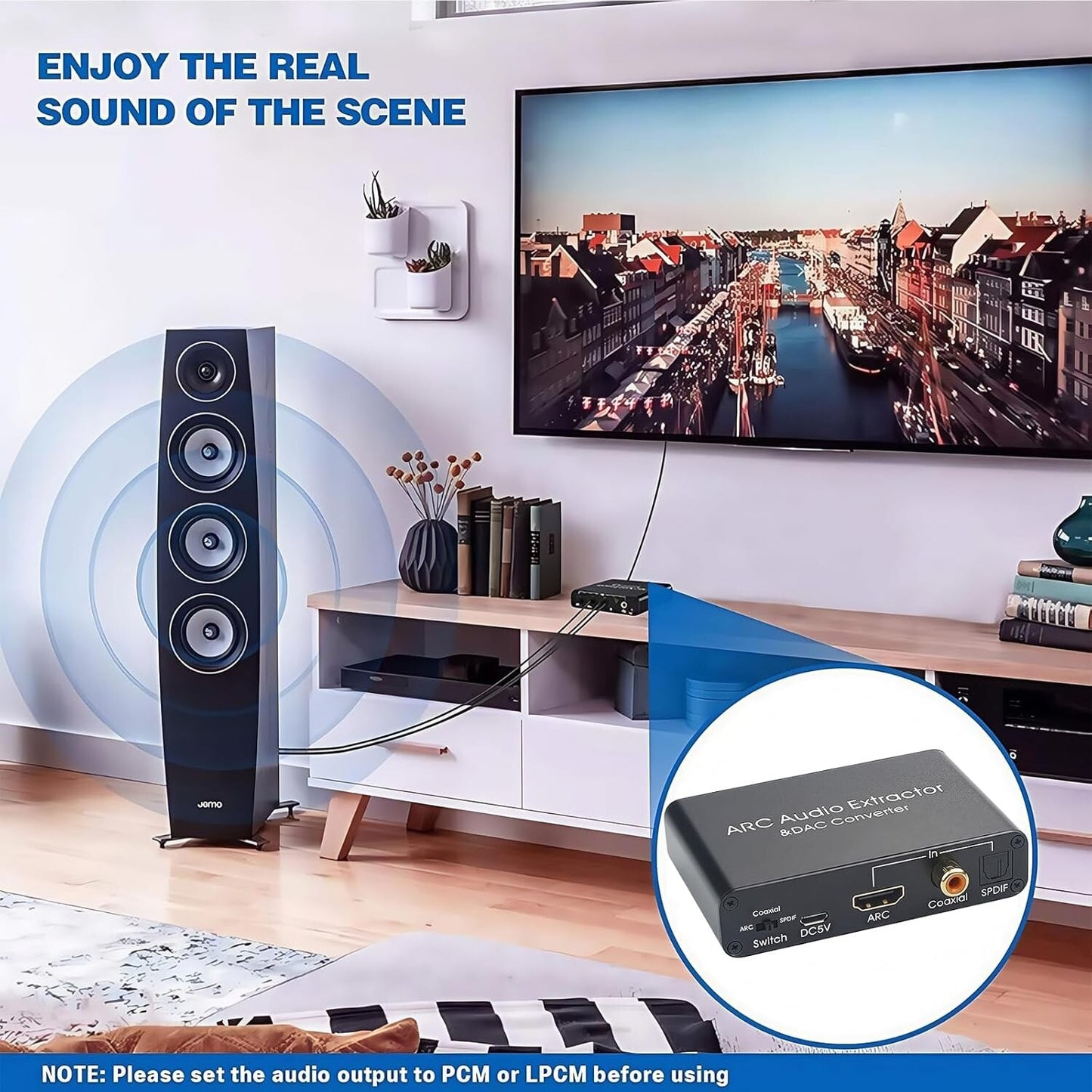 HDMI ARC Audio Extractor DAC 192kHz 5.1 Kanal SPDIF RCA 3.5mm