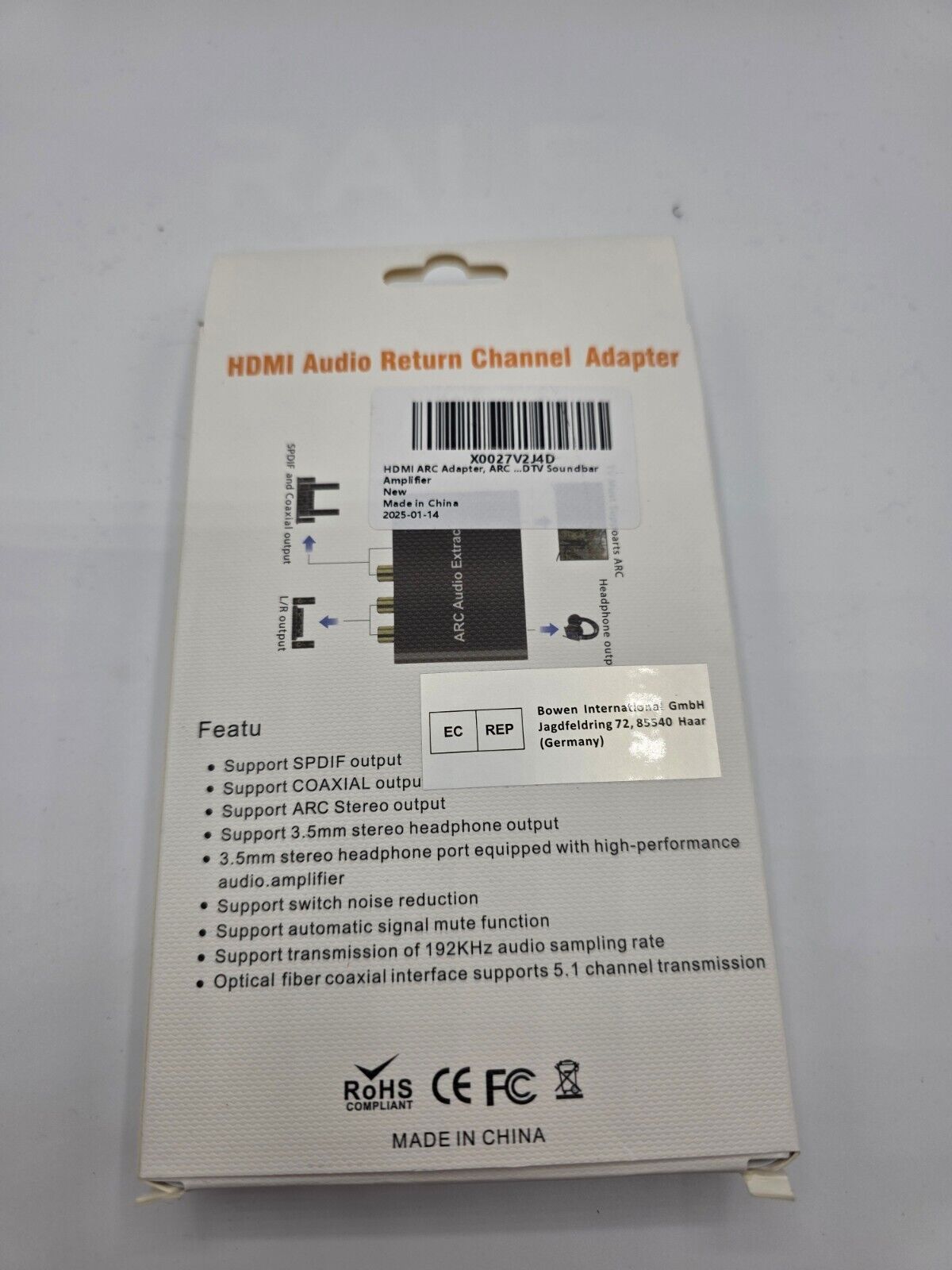HDMI ARC Adapter – Audio Extractor mit SPDIF, Coaxial, RCA & 3.5mm Ausgang