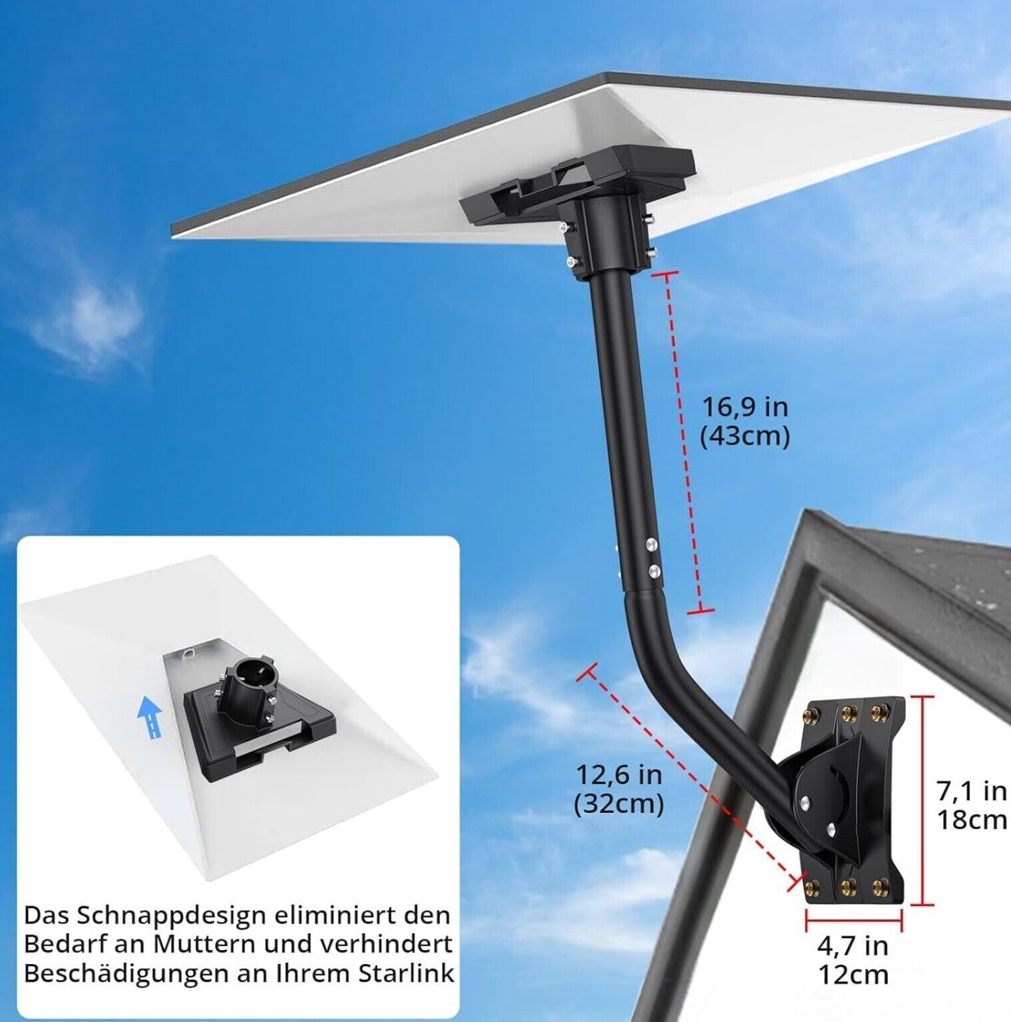 Starlink Gen 3 Halterung Montageset für optimale Satellitenleistung