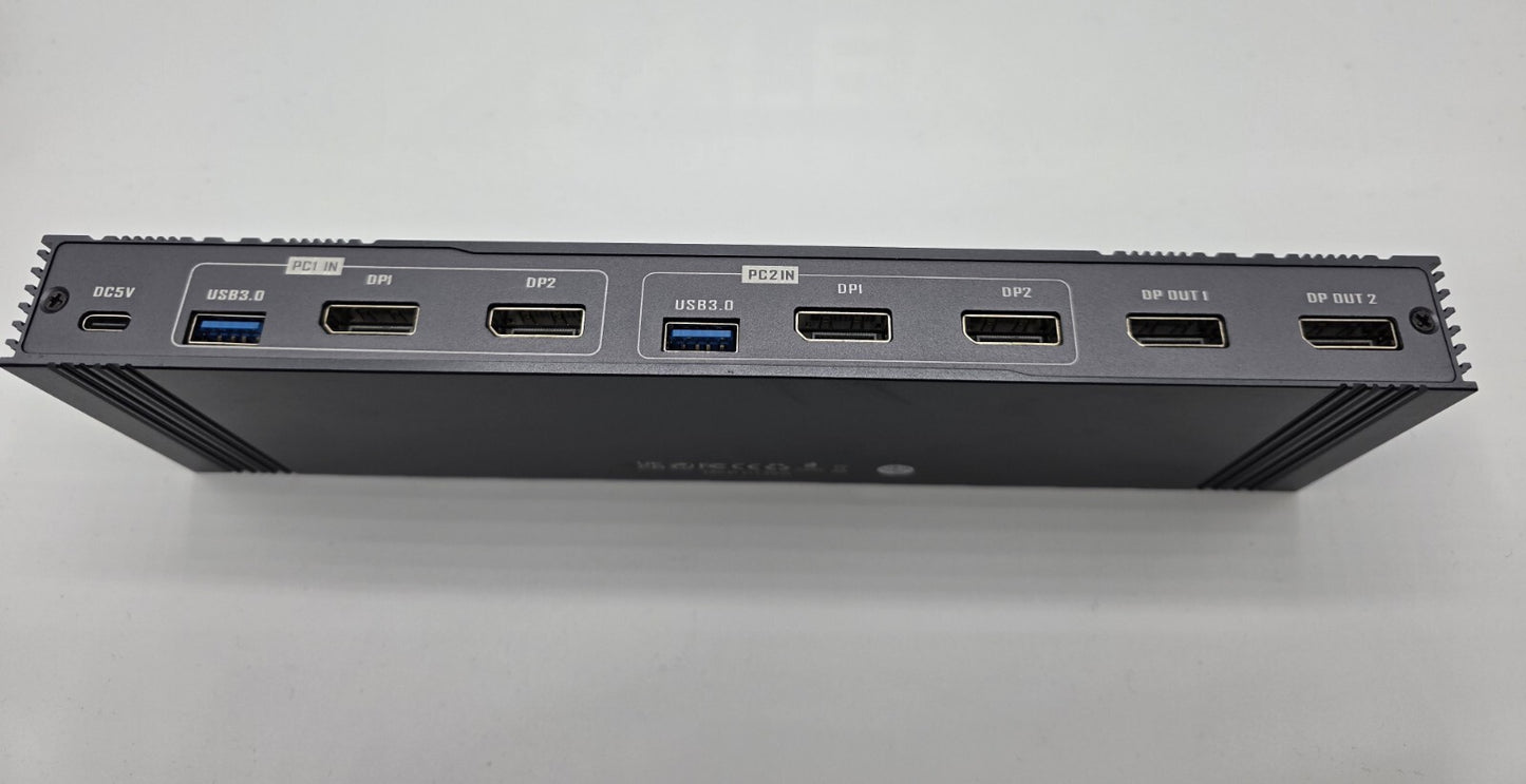 8K Dual DP KVM-Switch 8K@60Hz 4K@120/144Hz 1080P@165Hz 2 PCs 2 Monitore USB 3.0