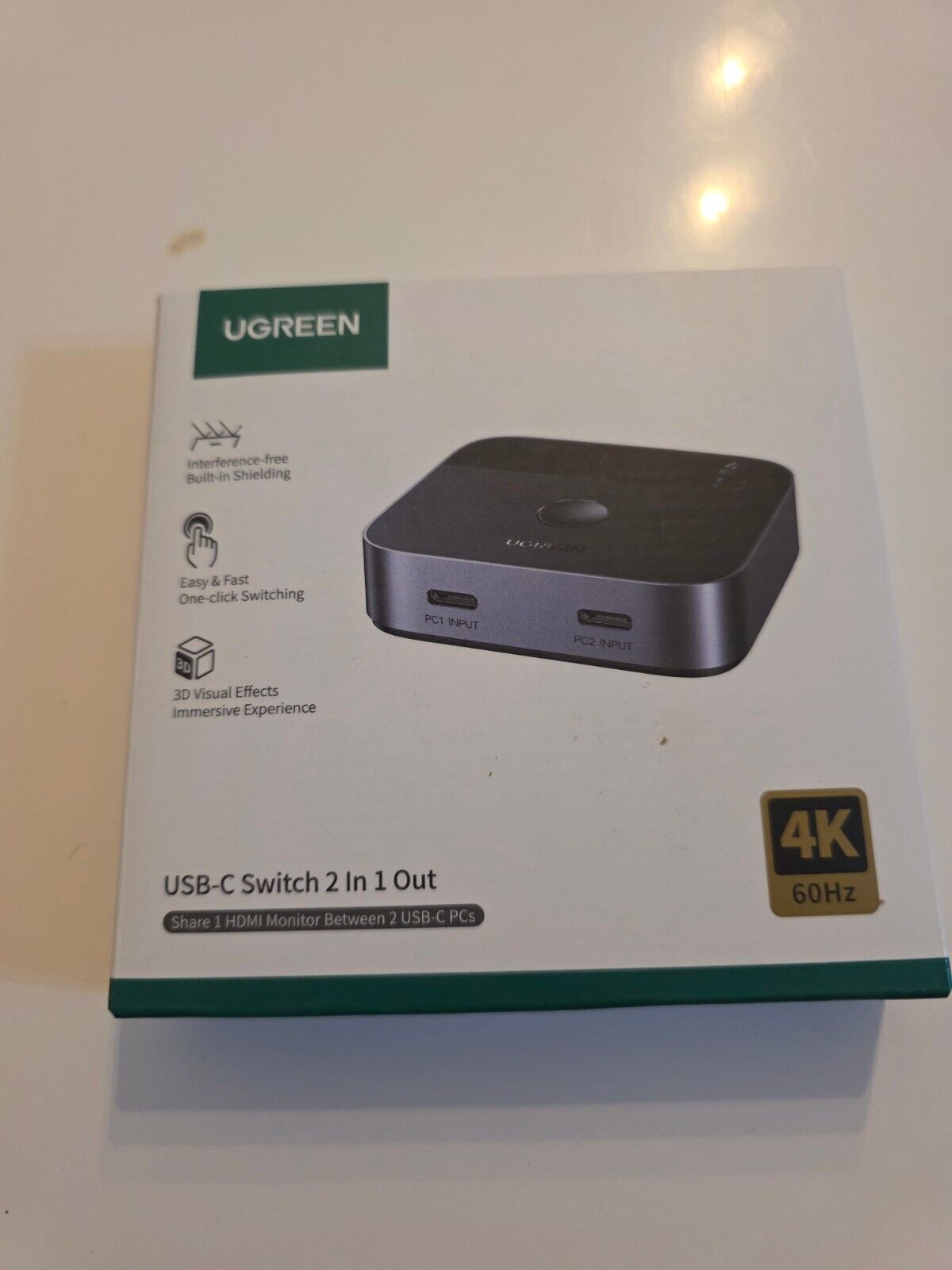 UGREEN USB C Switch 2 in 1 HDMI 4K@60Hz für 2 PC 1 Monitor