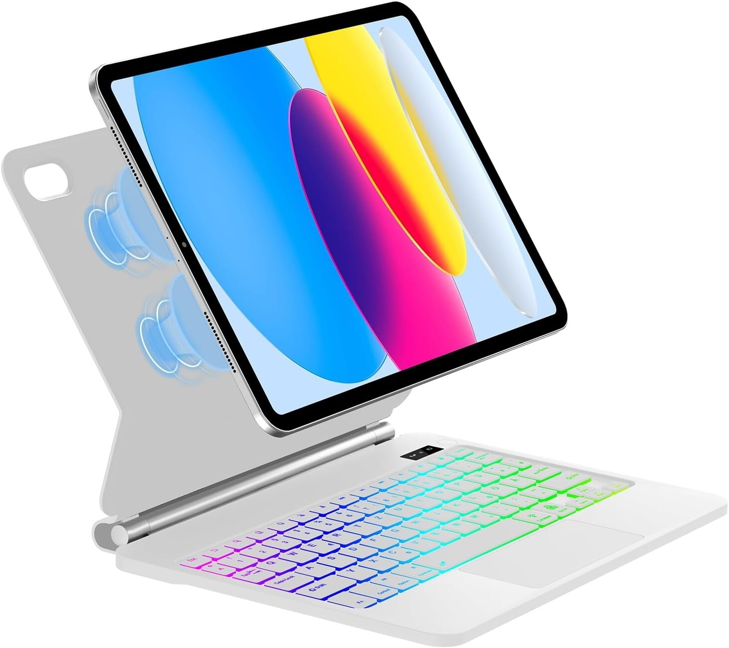Magic Tastatur iPad A16 11" 2025/10.9" 2022 QWERTZ Touchpad Weiß