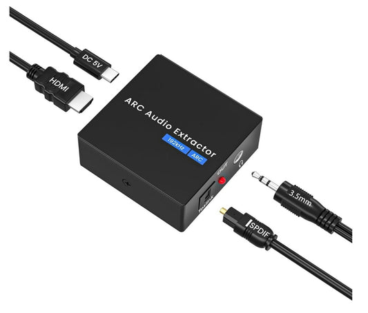 HDMI ARC Adapter 192kHz Audio Extractor Optisch 3,5mm DAC Schwarz