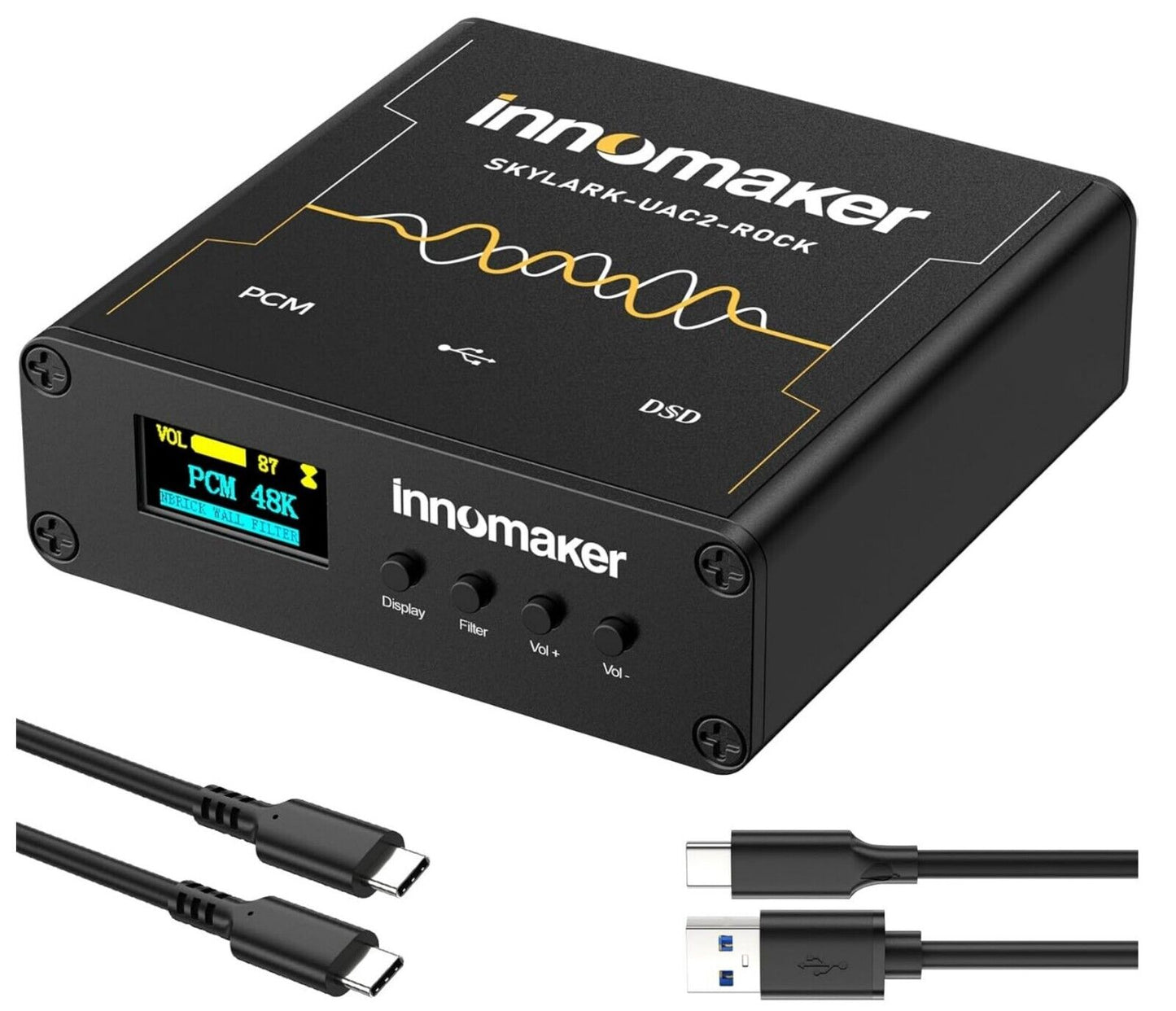 HIFI USB DAC ES9038Q2M 32Bit/768kHz DSD256, OLED