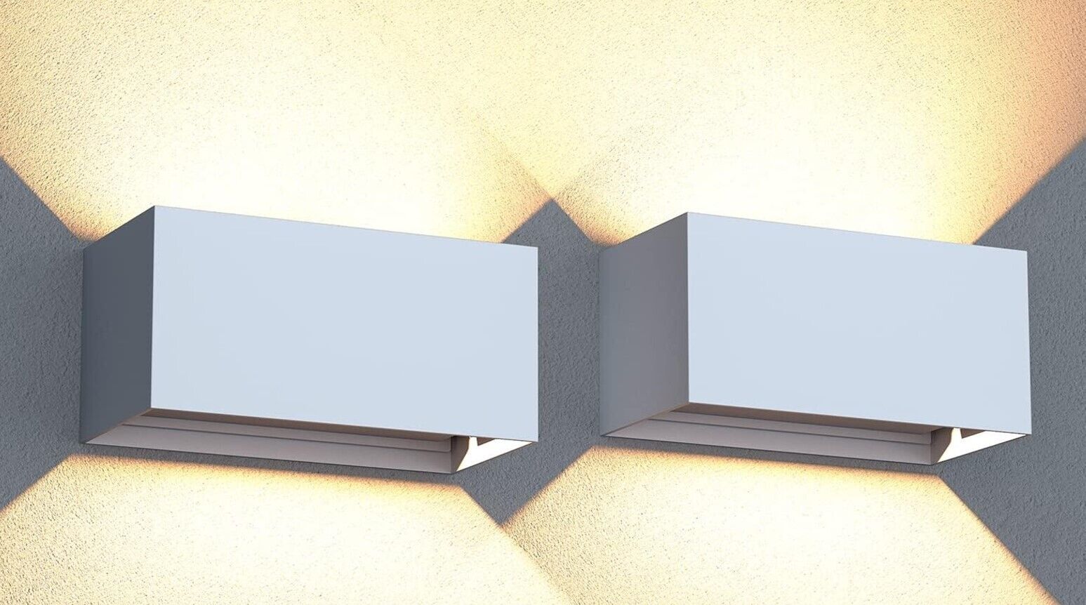 2 Stücke Wandleuchte Innen Warmweiß, LED Wandlampe Außen 24W 3000K IP65 Wasserdi
