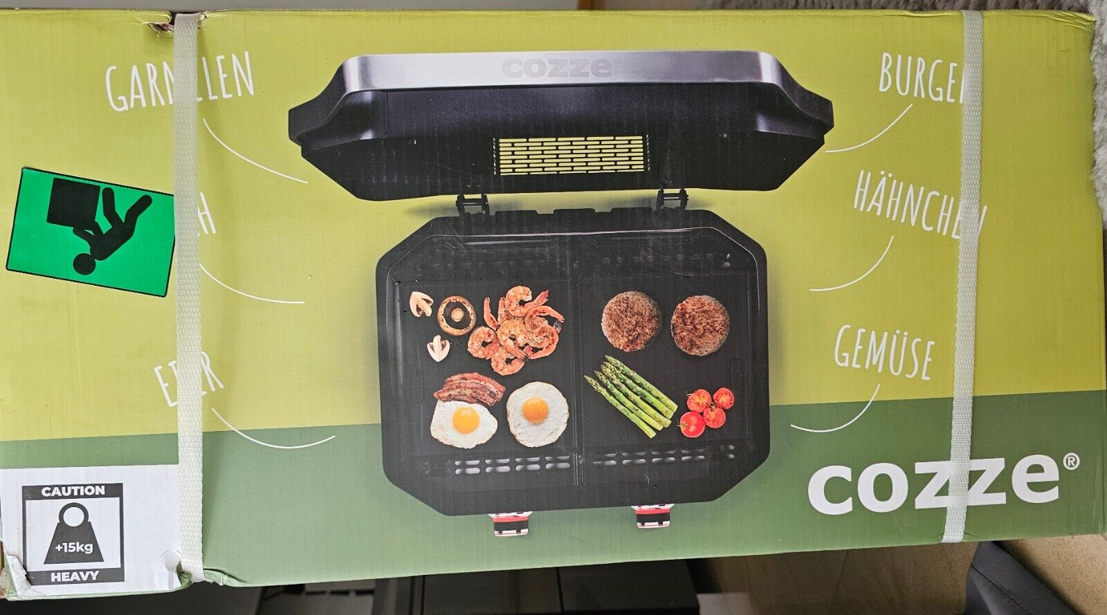 Gasgrill mit Deckel, 2 Brennern, 6,4 kW Leistung, Elektronische Zündung