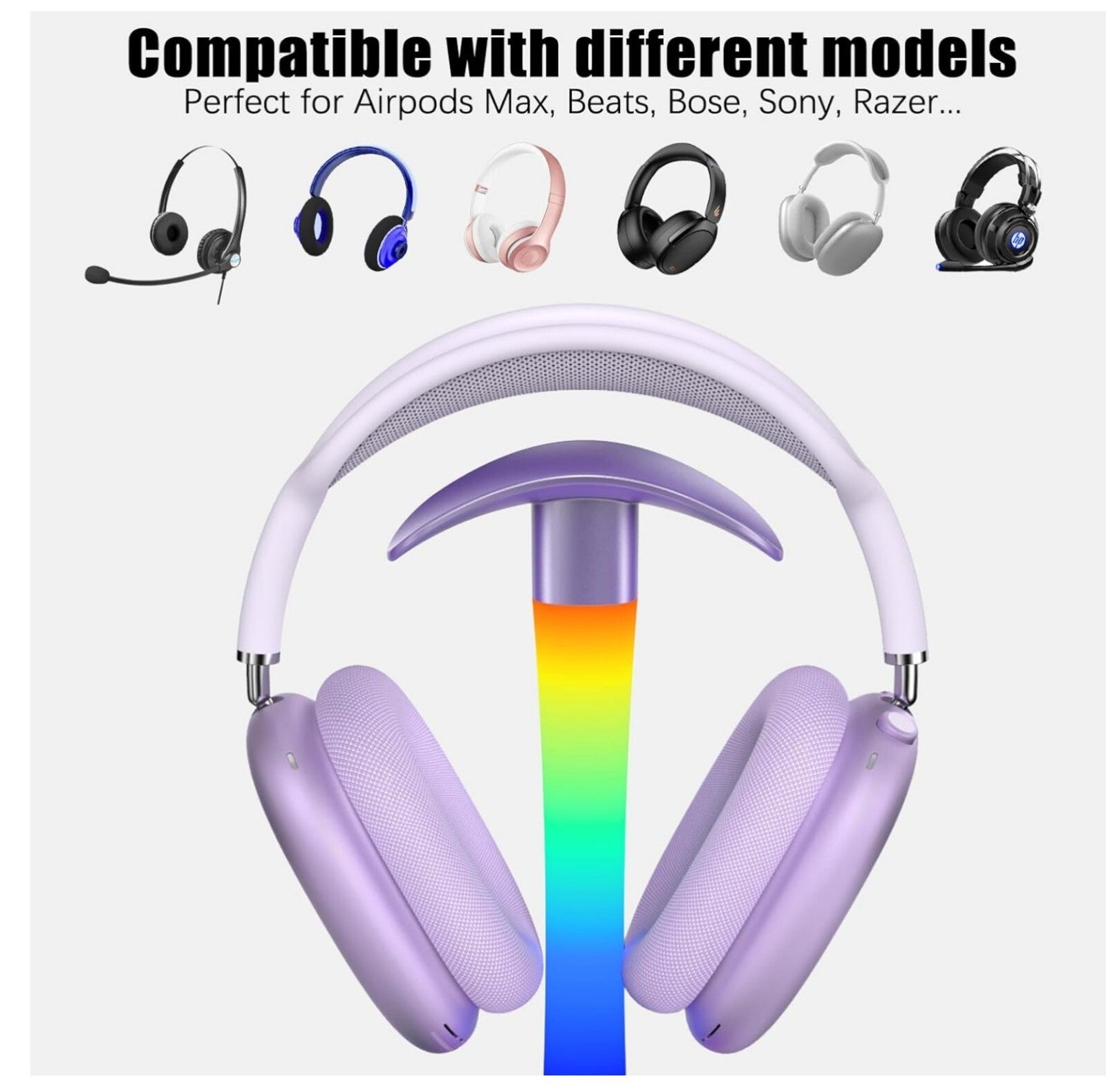 Kopfhörerständer mit Wireless Charger, RGB-Licht, AirPods Max & iPhone/Samsung k