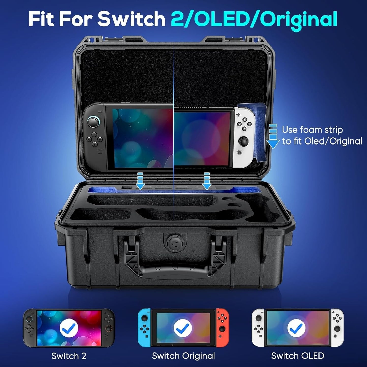 Hartschalen-Tragetasche für Nintendo Switch 2/OLED/Original, Wasserdicht