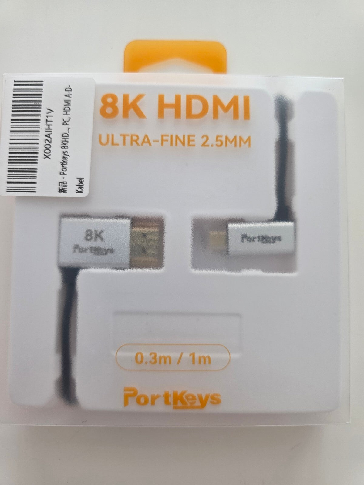 8K HDMI Kabel 2.5mm Ultradünn HDMI A auf D 48Gbps 8K@60Hz HDR