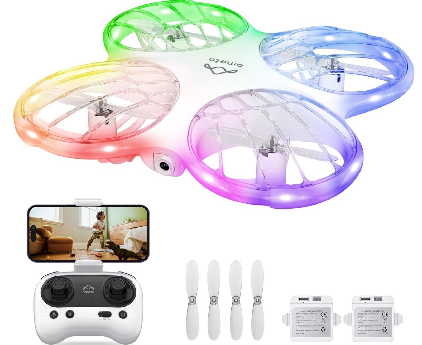 Drohne mit Kamera für Kinder, 1080P HD FPV Drone für Anfänger, RC Quadrocopter m