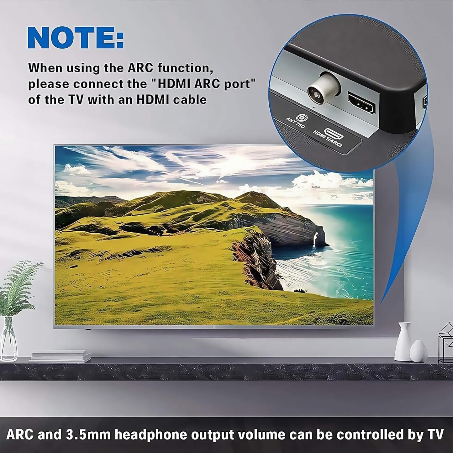 HDMI ARC Audio Extractor DAC 192kHz 5.1 Kanal SPDIF RCA 3.5mm