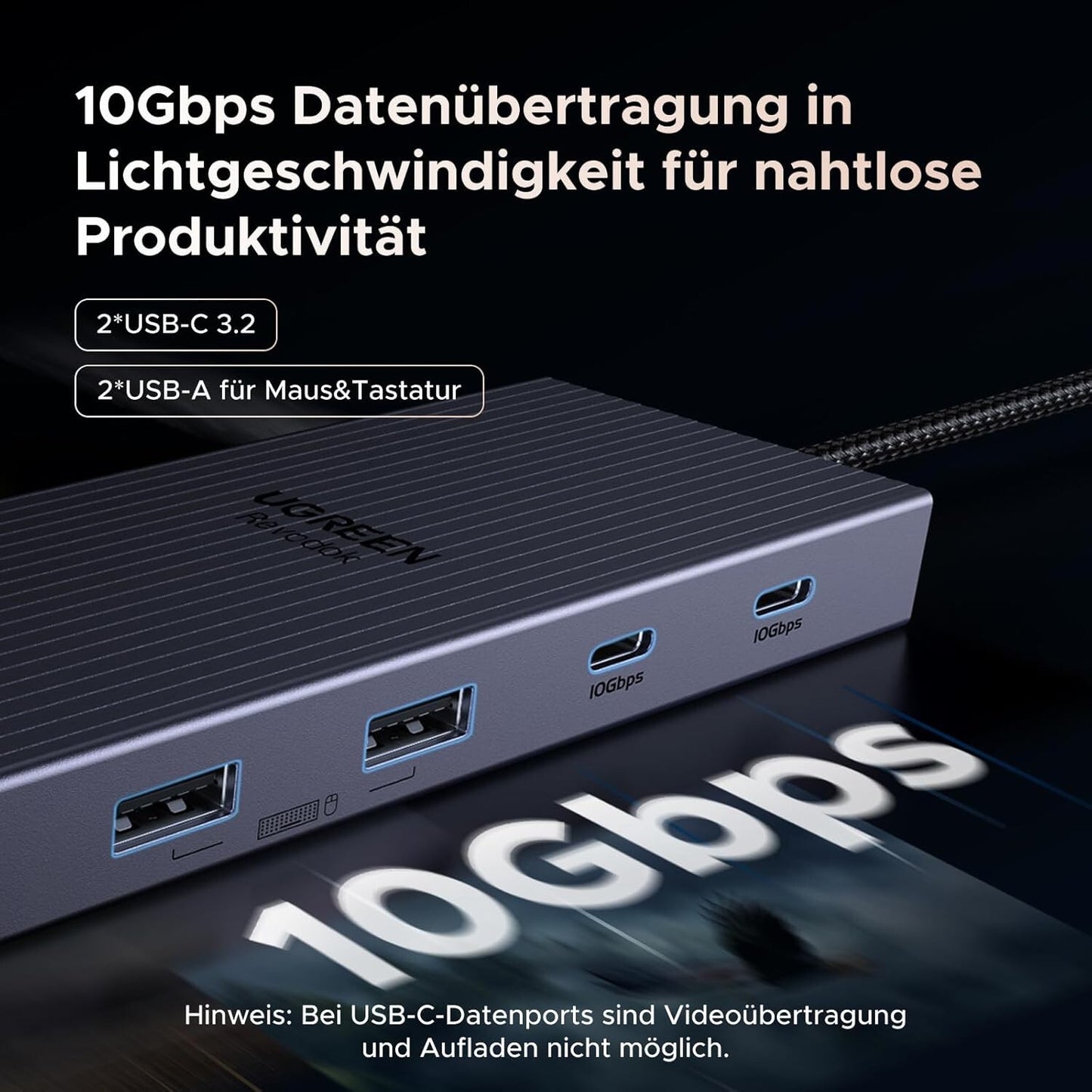 Revodok Pro Docking Station 4K Dual Display 100W PD 10Gbps