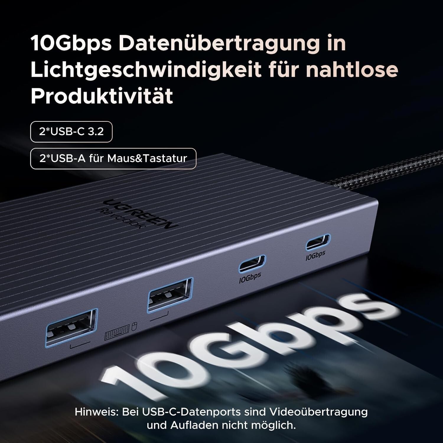 Revodok Pro Docking Station 4K Dual Display 100W PD 10Gbps
