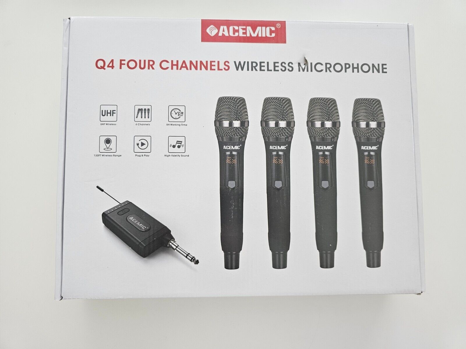 UHF Drahtlosmikrofonsystem 4 Kanal Schnurlosmikrofon mit 4 dynamischen Handmikro