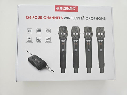 UHF Drahtlosmikrofonsystem 4 Kanal Schnurlosmikrofon mit 4 dynamischen Handmikro