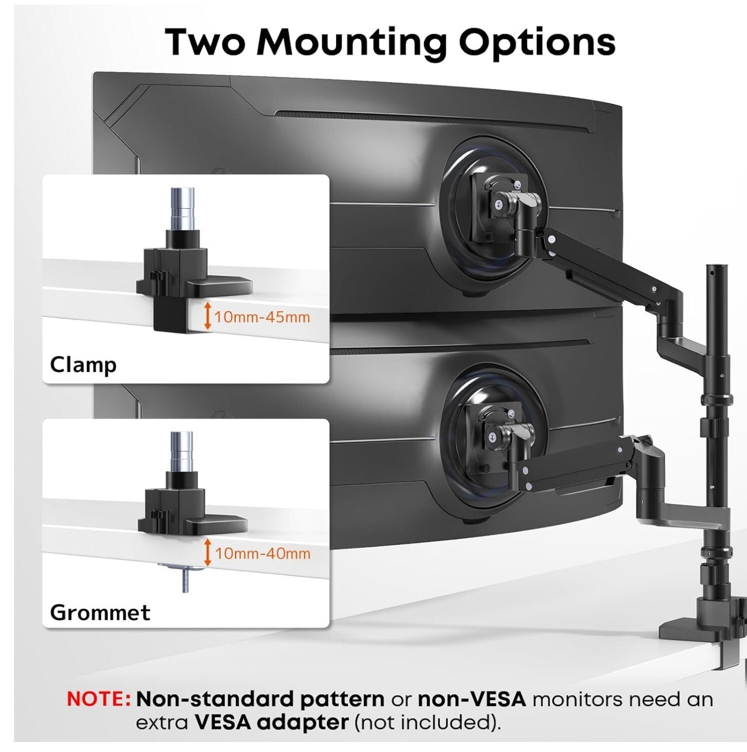 17-57" Monitor Halterung 2 Monitore 20kg VESA 75/100mm
