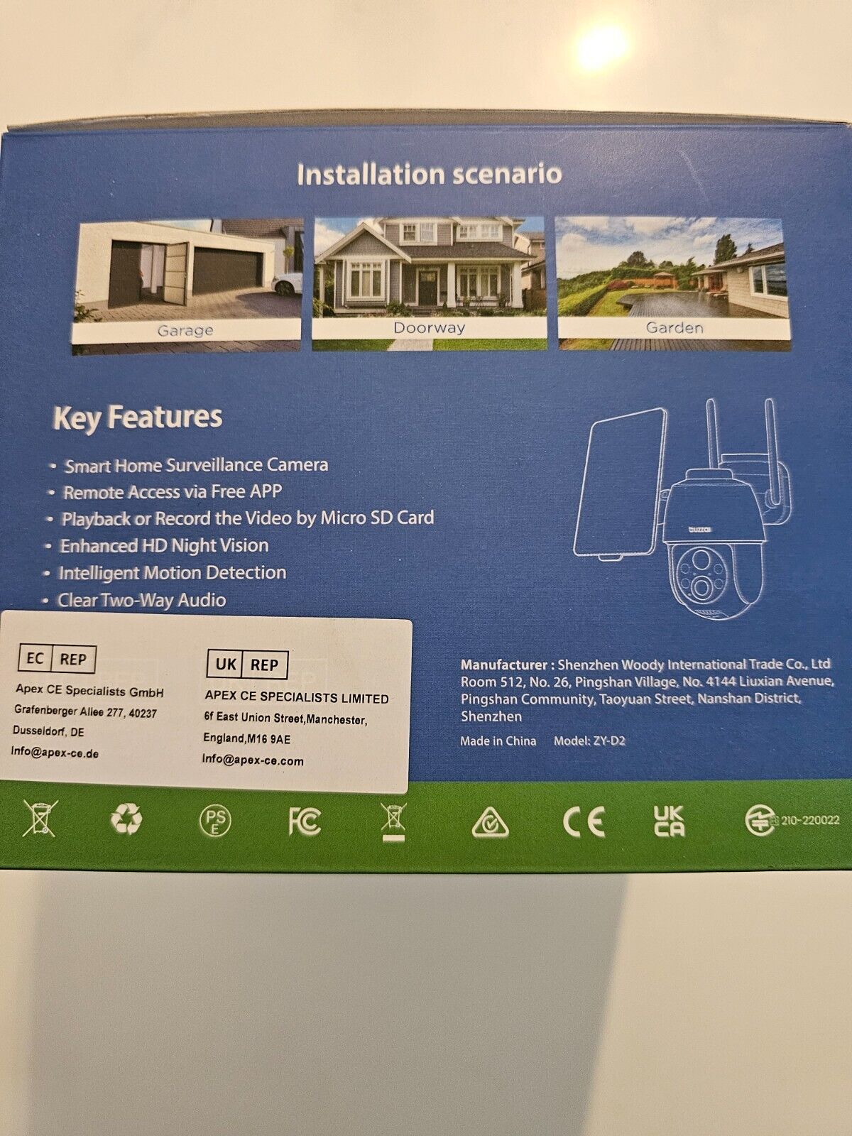 2K Überwachungskamera Aussen Solar Akku, WLAN Outdoor Kamera Solar Außenkamera K