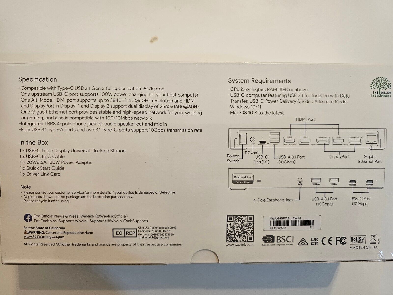 Triple Display Docking Station mit 100W PD, 15-in-1 USB-C Laptop Dockingstation